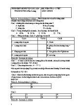 Đề kiểm tra một tiết Sinh học lớp 8 (Có đáp án) - Trần Thị Ánh Tuyết